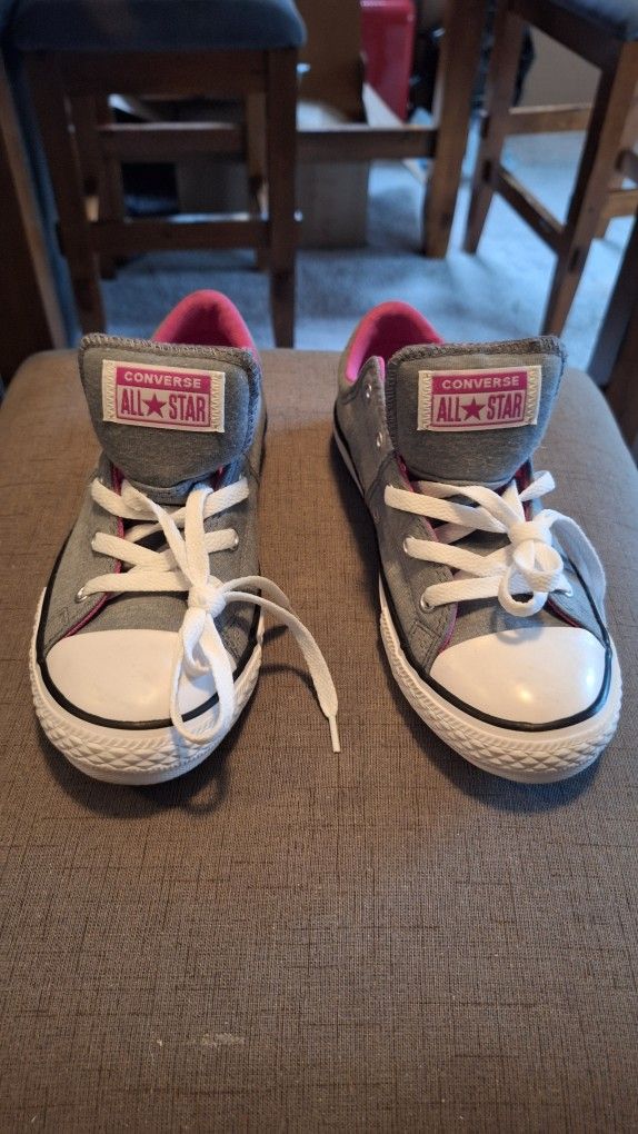 Gray And Pink Converse All Star Shoes