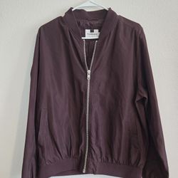 Mens Topman Burgundy Bomber Jacket Size  L