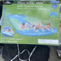 Triple Water Slide With Speed Ramp