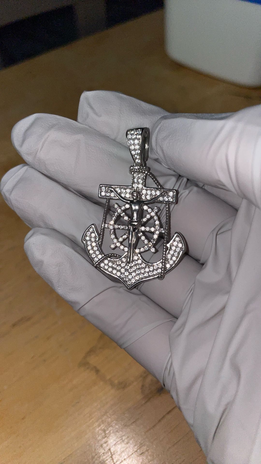 Jesus Anchor Pendant Silver