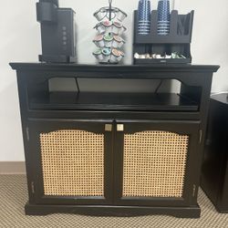 Refurbished Modern Wood Coffee Bar Cabinet