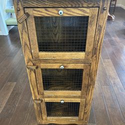 Vintage Southern Style Cabinet Hardwood Screened 10x14x48