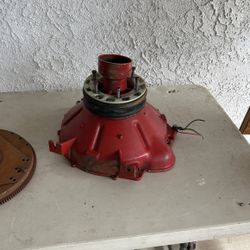 Volvo Penta 350 Marine Bell Housing, Flywheel And Marie Oil Pan. 