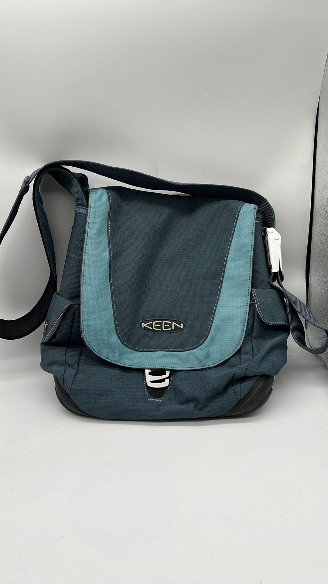 Keen Canvas Shoulder Side Bag Messenger Rubber Bottom Blue