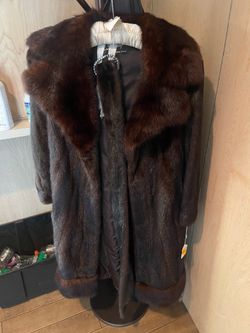 Sable mink mid century long coat