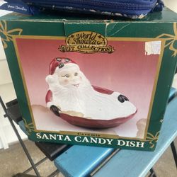  Vintage Santa Candy Dish