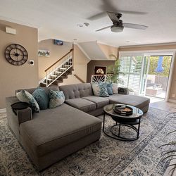 Living Spaces Gray Sectional Sofa – Double Chaise Avail after 3/15