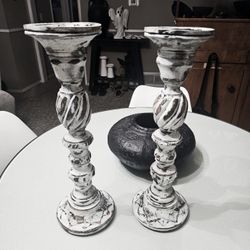 Rustic Farmhouse 19" Tall Candle Holders