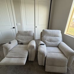Set Of Two Electric Reclining Chairs