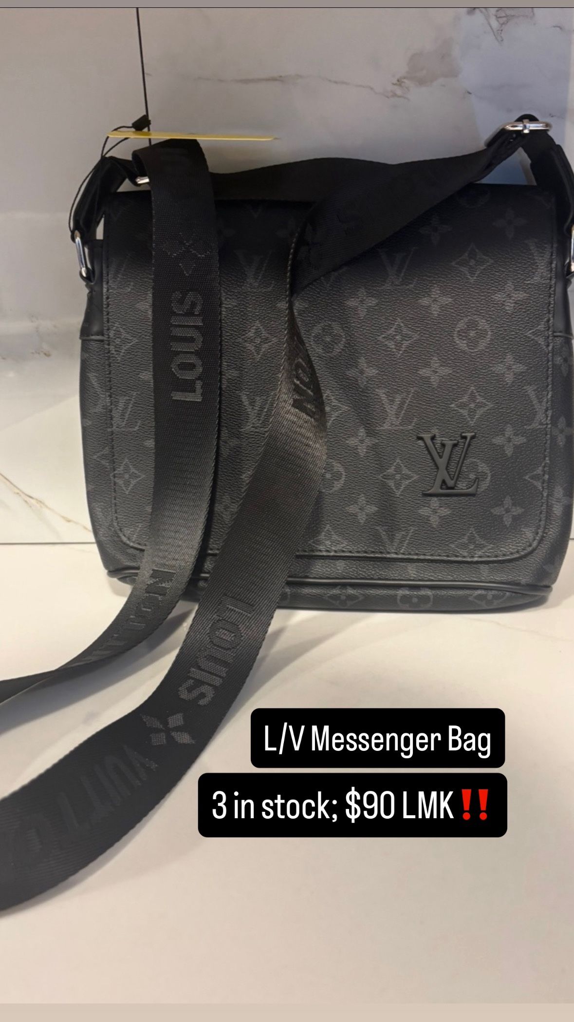 Black L/V Messenger Bag