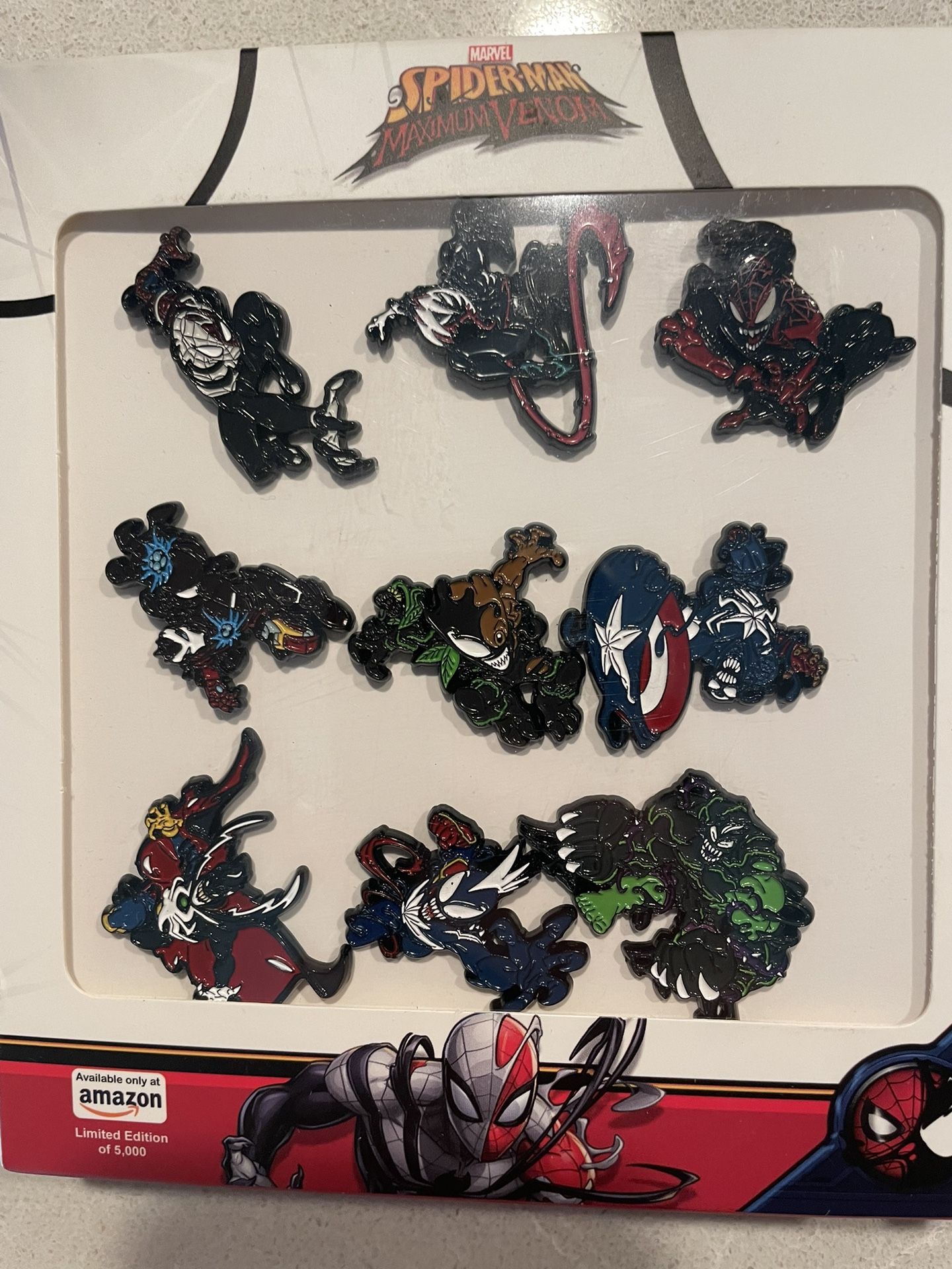 Marvel Maximum Venom & Black Panther Enamel Pin Set *BRAND NEW MINT* Amazon Exclusive LE5000 Ironman Captain America Loki Carnage Spider-Man Venom