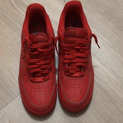 Red Air Force 1,s  Size 9.5 Men 