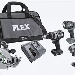 FLEX 24V BRUSHLESS 4 TOOLS ONLY  (BRAND NEW) (