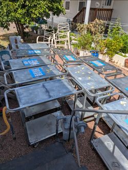Steel storage and food trays/ wheelie carts