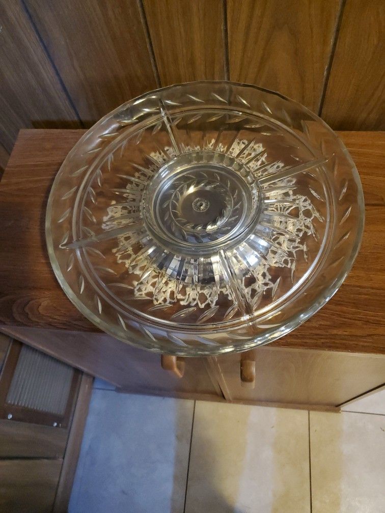 Glass lazy Susan 13 inches