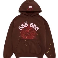 Brown 555 Angel Number Sp5der Hoodie L