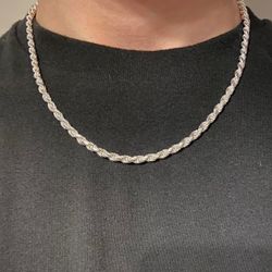 Solid Silver Chain Silver Rope Chain 18in 4mm