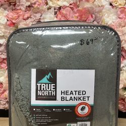 TRUE NORTH Sherpa Grey Berber Full Electric Blanket