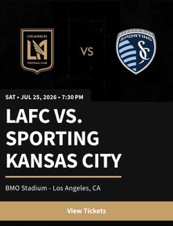 LAFC vs Sporting Kansas City | Saturday 7/25 @ 7:30pm | BMO Stadium