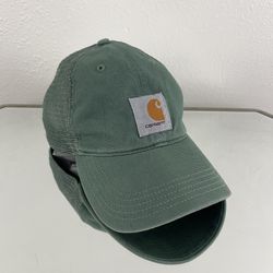 CARHARTT Vintage Unisex Leaf Green Trucker Canvas Mesh Back Buffalo Baseball Cap