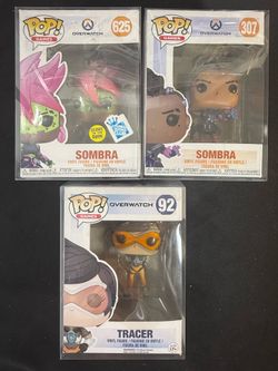 Funko Pop! Lot Overwatch Glow in the Dark  Sombra 625/307  & Tracer 92