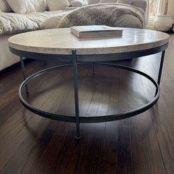 Round Coffee table with stone top