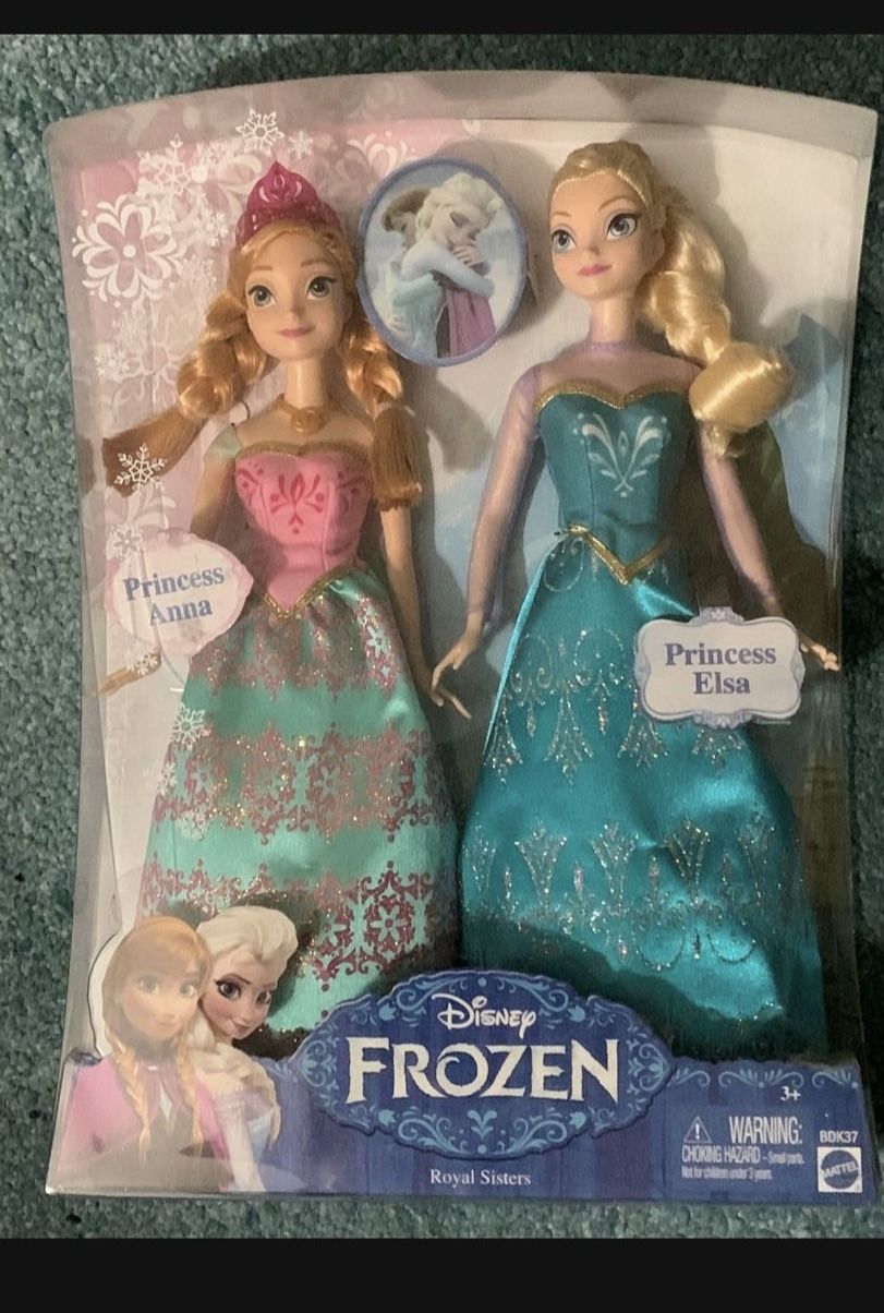 Disney Frozen  Elsa And Anna Barbie Size Dolls New 