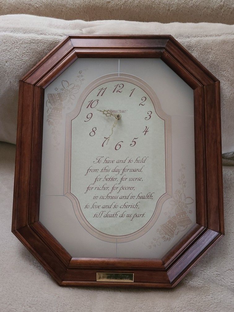 Elegant Clock For Etched W Wedding Vows