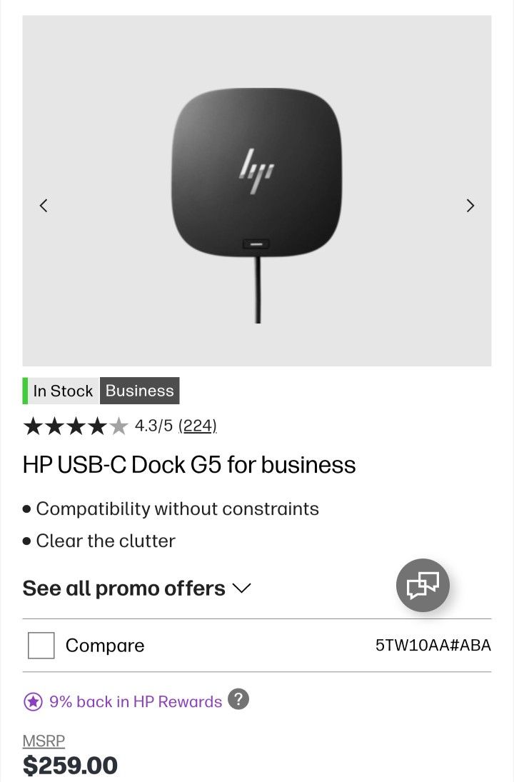 USB-C Dock G5 For Business HP 