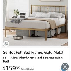Metal Bed Frame With Headboard 