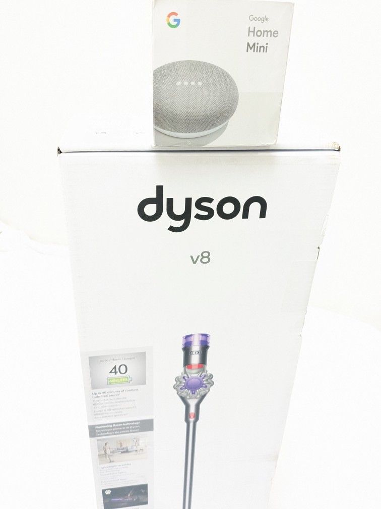 DYSON V8 Cordless Stick Vacuum Cleaner + Google Mini Voice Assistant