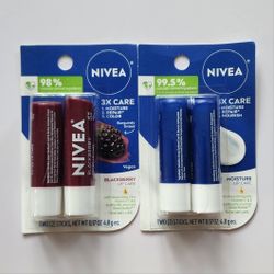 2 Nivea Lip Balm Blackberry And Moisture 