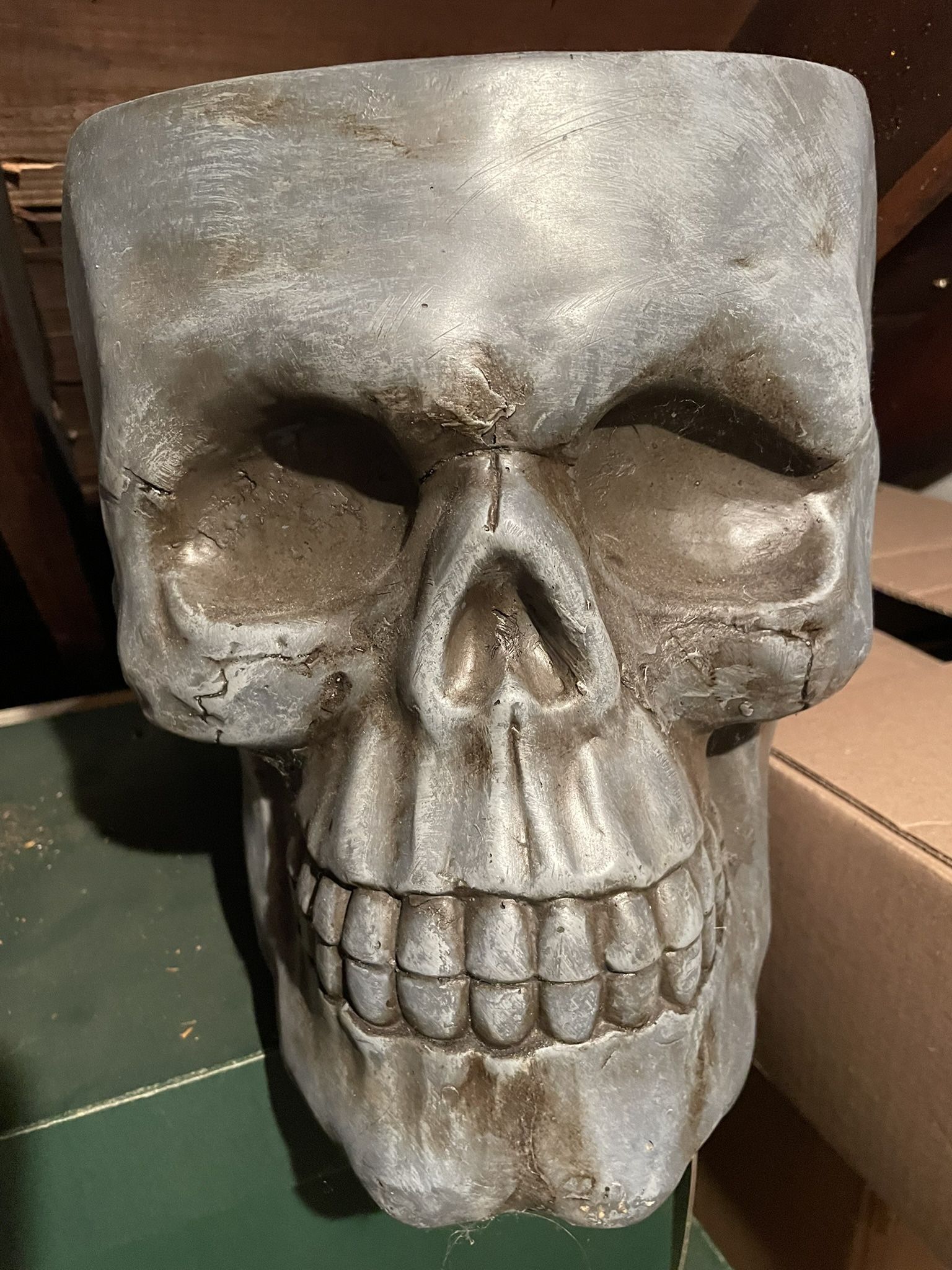 Halloween Decoration Huge Skull Used As Candy Container 