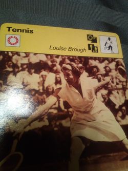 Vintage 1979 sportscaster collector card/tennis-louise brough