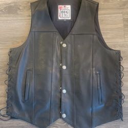 Men's Leather Motorcycle Vest 