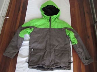 Boys Youth 13/14 Green/Gray Snowboard Ski Jacket, Ride