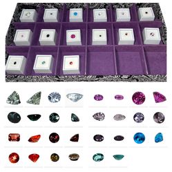 $755.91 RETAIL 15 GEMSTONE LOT IN GEM BOXES W/ PRICE TAGS COLLECTION OF CARATS
