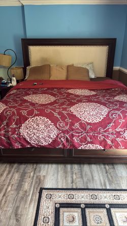 King size bed with one side drawer.