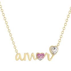 Crystal Collective Gold Plated "Amor" Heart Necklace Valentines Day GIFT BOX  Keep your love close to your heart with this Gold Plated "Amor" Heart Ne