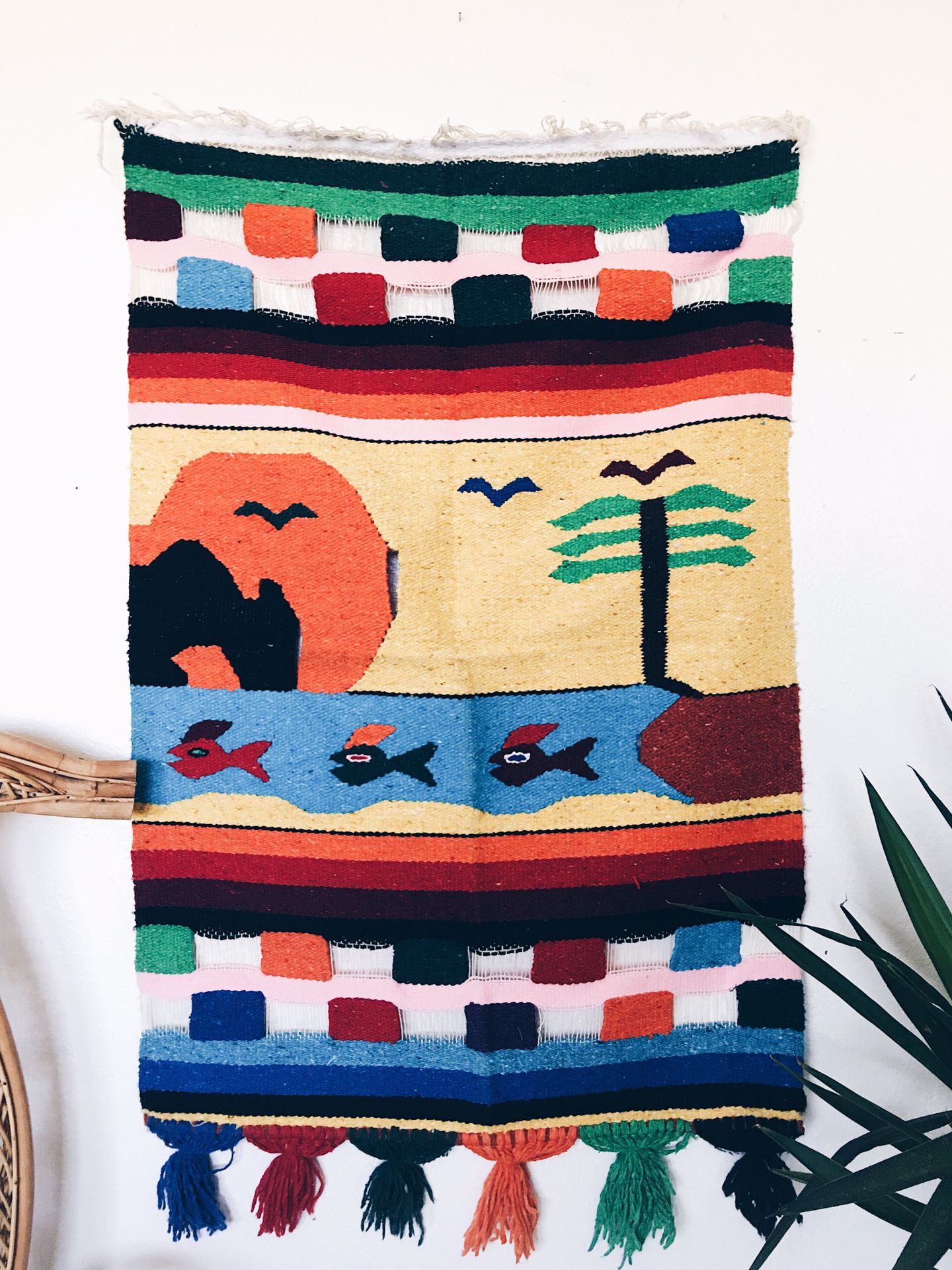 Gorgeous Vintage Mexican Hand-loomed Tapestry