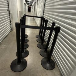 Heavy-Duty Retractable Stanchions – Commercial Set of 8