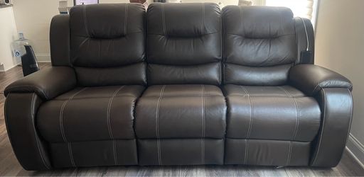 Brown Leather Recline