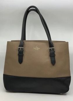 Kate Spade New York Cove Street Ariel Tote Dune/Black Saffiano Leather Large