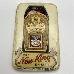 Very Rare Antique 1900's Advertising Pocket Mirror The NEW KING Snuff Scotch Kin
