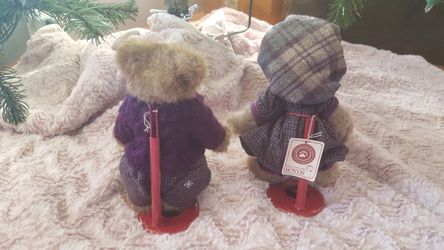 2 adorable boys bear wstands. Like new been in storage sell for over only asking 10 each