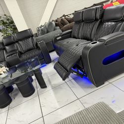 Power Recliner Sofa Set With Power Headrest 🖤🖤🖤