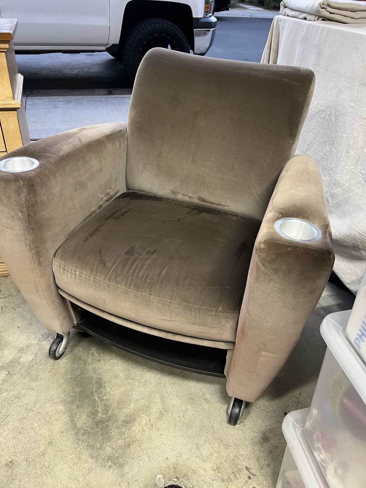 Light brown Microfiber Armchair 