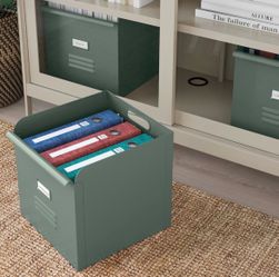 IKEA REJSA Metal Storage Box, 604.577.89 Gray- Green, 12½×13¾×12½",