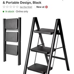 New very high-quality aluminum three step folding ladder