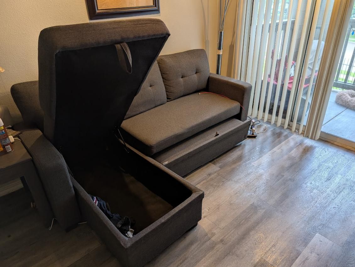 Sem 85.5'' Upholstered Sleeper Sofa & Recliner